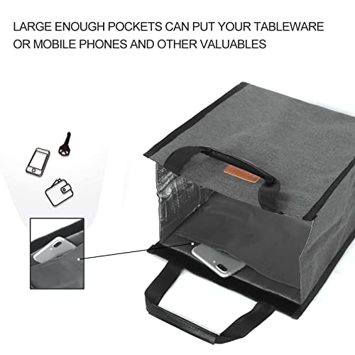 Lunch Bags for Women Insulated Reusable Lunch Tote with Internal Pocket, Lunch Tote bag for Work (Charcoal Grey) - color: Charcoal Grey, size: 2 Pack