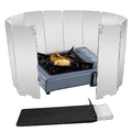 Stove Windscreen, 12 Plates Aluminum Stove Windshield with Drawstring Bag, for Camping, Butane Stoves - size: 12 Plates