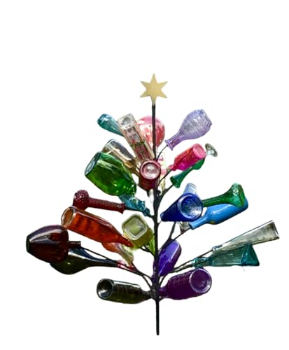 USA Christmas BOTTLE TREE ~ Holds 26 Wine Bottles ~ Yard Garden Decor Christmas Tree Style ~ 26 BOTTLE TREE ~ Yard & Garden wine bottle decor. Proudly Made in the USA ! ~ Glass wine bottletree