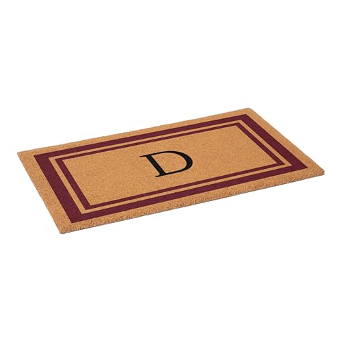 Calloway Mills 152992436D Burgundy Border 24" x 36" Monogram Doormat (Letter D) - color: Letter D, size: 2' x 3' (Yes)