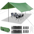 AYAMAYA Camping Tarp with Poles Heavy Duty, 10 x 15 FT Extra Large Waterproof Tarp Tent Awning, Hammock Rain Fly Sun Shelter for Camping, Beach, Picnic, Outdoor Activities