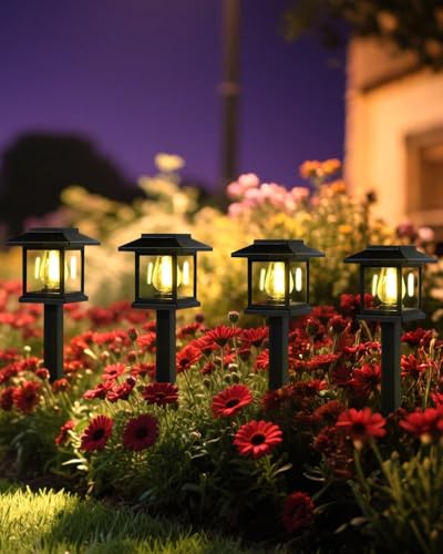 16-Pack Solar Lights Outdoor (Extra-Bright & Auto On/Off), Solar Powered Garden Lights, Outdoor Waterproof Solar Pathway Lights for Patio, Path, Yard, Landscape, Driveway, Walkway Decor (Warm White) - size: 16 Pack