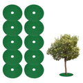 HARFINGTON 10pcs Tree Mulch Ring 5.9 Inch Non-Woven Round Tree Protector Weed Barrier Mat Plant Cover Rings for Weed Grass Control Root Protection, Green