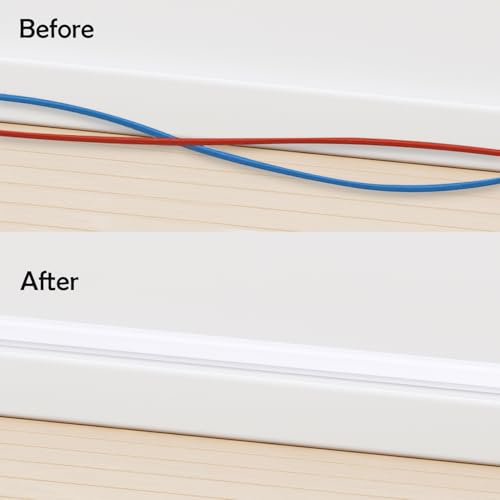 Rubber Bond TV Cord Hider Cable Protector - Strong Self Adhesive Wall Cord Cover Cable Hider - Low Profile Cable Management Wall Cord Concealer Cable Raceway - color: White, size: 4 Feet, style: 1-2 Cords