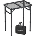 VINTEAM Camping Folding Grill Table | 3 Adjustable Heights | Lightweight, Portable Aluminum Table for BBQs, Picnic, and Outdoor Use | Mesh Desktop, 66lbs Weight Capacity - style: 2-Fold Mesh Tabletop