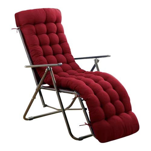ERWUDEling Patio Lounge Chair Cushion, Waterproof Lounge Chair Cushion, Thickened 67 x 19 x 4 Inch Zero Gravity Chair Cushion for Outdoor Indoor Furniture, Home and Office, Wine red (Only Cushion) - color: Wine Red, size: 67x19x4 inch
