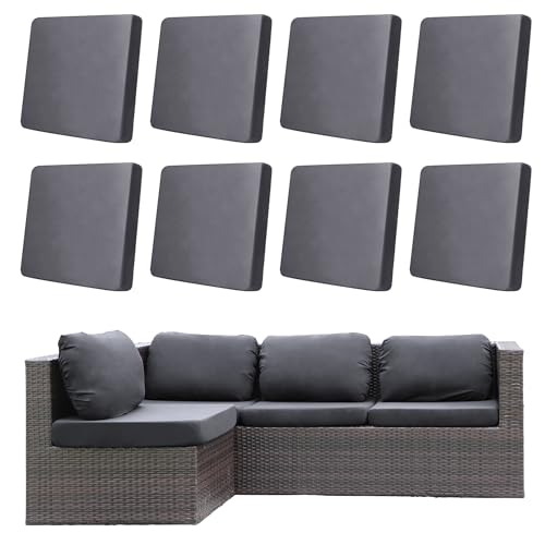 8Pcs Outdoor Cushion Covers, Patio Cushion Covers,Stretch Elastic Slipcovers, Replacement Washable & Reusable Furniture Protector for Patio Couch (Grey,Cover Only) - color: Grey, size: 8Pcs-Solid color