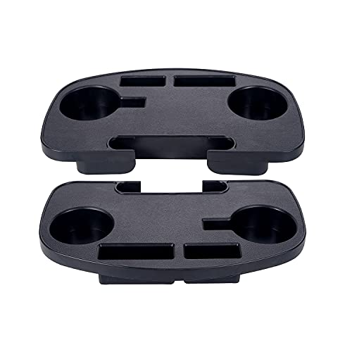 2Pack Zero Gravity Chair Cup Holder for Zero Gravity Chair, Upgraded Version Cup Holder, Universal Clip On Chair Table with Mobile Device Slot and Snack Tray/Black