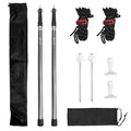 GEEWAY 2 Pcs 10FT Tarp Poles for Camping, Heavy Duty Telescoping Tent Pole, Aluminum Adjustable Tent Poles for Outdoor Activity, Wilderness Adventure and RV Travel (Grey) - color: 10ft-grey