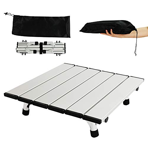 Small Camping Tables That Fold Up Lightweight Aluminium, Beach Tables for Sand Foldable, Camp Tables Portable Foldable, Portable Picnic Table for Outdoor, Camping, Picnic, Hiking, Backpacking