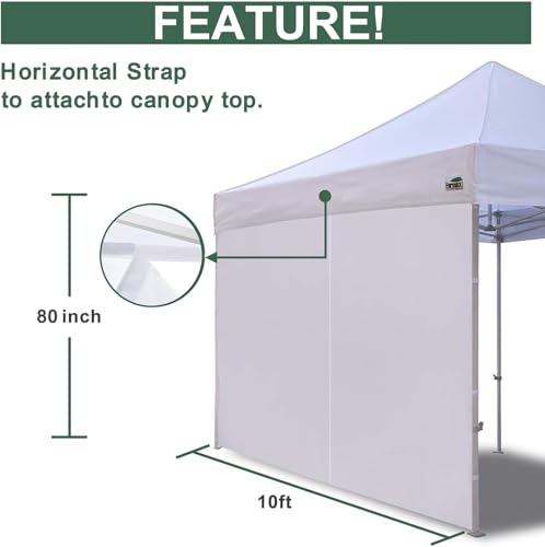 Eurmax USA Instant Canopy SunWall Canopy Middle Zipper Wall for Easy Entry and Exit Sidewall for Pop Up Canopy Tent,1 Pack Sidewall Only (10Ft×6.6Ft,Grey) - color: Gray, size: 10x6.6ft