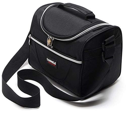 Insulated Cooler Lunch Bag 1.85gal/7L Black Reusable Lunch Box Tote for work Picnic Camping Gym Travel - color: 7L Black