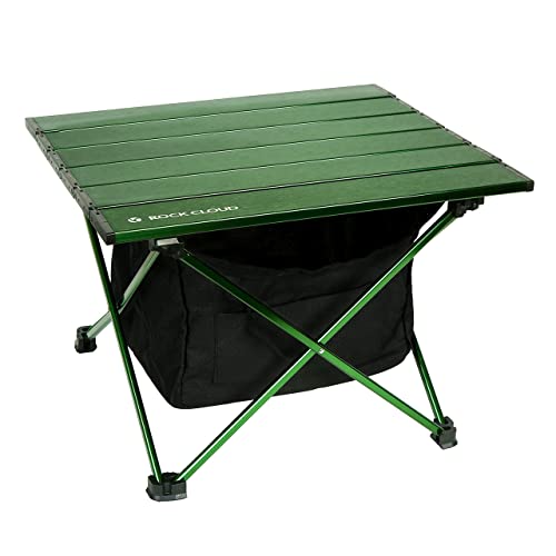 ROCK CLOUD Portable Camping Table Ultralight Aluminum Camp Table with Storage Bag Folding Beach Table for Camping Hiking Backpacking Outdoor Picnic, Green - color: Green, With Storage Bag, size: Small