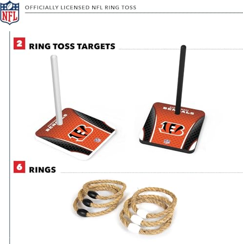 Solid Wood NFL Quoits Set with Direct Print HD Team Graphics – Tailgate Ring Toss Game – Great Gift for Any Football Fan! Ring Toss Family Outdoor Games for The Beach