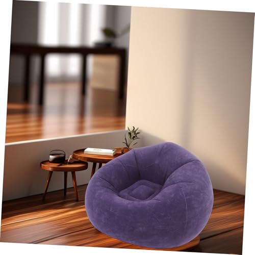 PRETYZOOM Inflatable Lazy Chair for Adults Portable Flocked Bean Bag Sofa for Indoor Living Room Bedroom Camping and Outdoor Relaxation Includes Pump Compact and Space-Saving Design