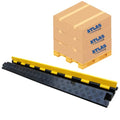 Kable Kontrol Atlas Heavy Duty Cable Protector Ramp - 1 Channel Bulk Wholesale Pallet - 70 Pcs - 39" Long Black & Yellow - 24,000 Lbs Capacity - Rubber Speed Bump Wire Protector Cord Cover - CP9896 - size: 1 Channel - 70 Units