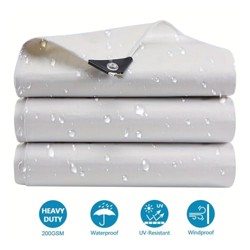 Waterproof Tarpaulin White Awning Tarp Rectangle Sun Shade Sail Camping Yard Garden Patio Outdoor Canopy(White 2x3.0m) - color: White 2x3.0m