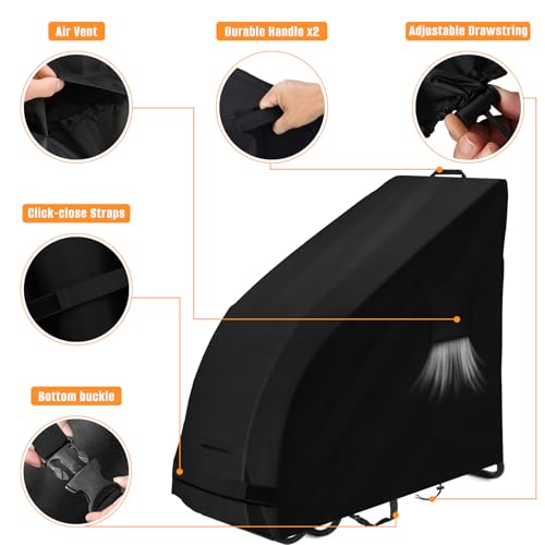 Kovshuiwe Outdoor Folding Chair Cover 420D Waterproof, Folding Chair Storage Covers All Weather,Zero Gravity Chair Cover with Storage Bag 165x65x110cm(LxWxH)