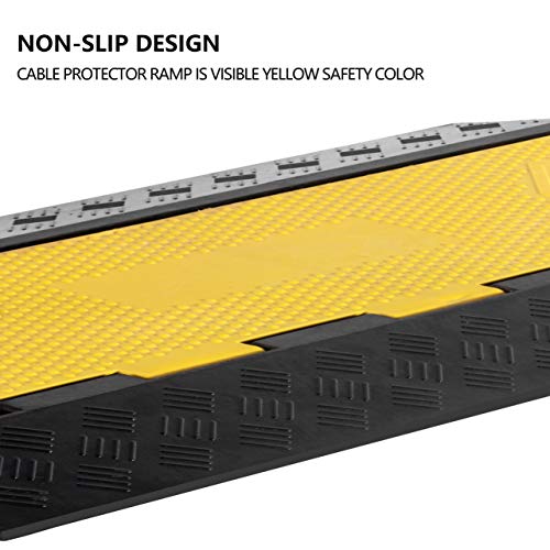 1 Pack Rubber Cable Ramp Hose Cable Protector Ramp 5 Channel 22000Lbs Load Capacity Traffic Speed Bump Wires Power Lines Extension Cord Cover for Indoor Outdoor - color: 22000Lbs-5Channel-1Pack