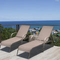 Giantex 2 Pack Patio Lounge Chair, Outdoor Chaise Lounge with 5 Adjustable Backrest, Sturdy Steel Frame, Sunbathing Recliner, Beach Chair, Tanning Chair for Outside, Yard, Balcony, Pool Chairs, Brown - color: Brown