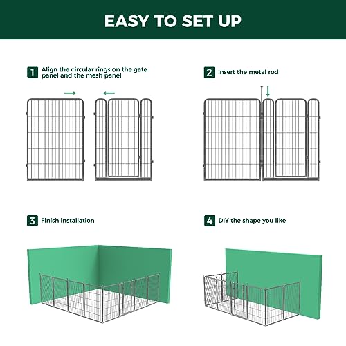 FXW Aster Dog Playpen Designed for Yard, 40inch 48 Panels - size: 40"H & 48 Panels