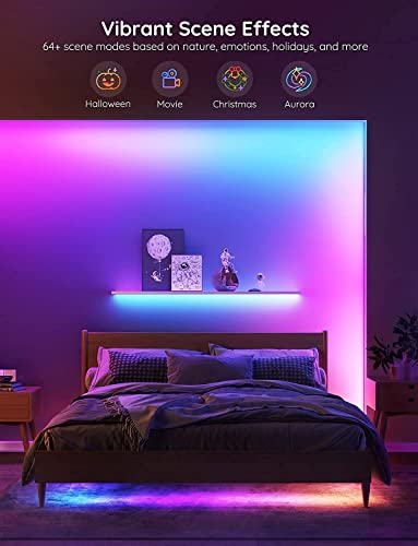 Govee RGBIC Alexa LED Strip Light 32.8ft, Smart WiFi LED Lights Work with Alexa and Google Assistant, Segmented DIY, Music Sync, Color Changing LED Strip Lights for Room, Kitchen, Desk, Holiday - size: 32.8ft
