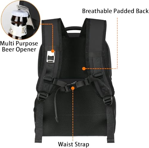 MATEIN Cooler Backpack, 26 Cans Insulated Lunch Backpack for Men Women, Leakproof Double Layer Lunch Cooler Bag Lightweight Soft Lunch Backpack with Cooler Compartment, Beach Camping Hiking Beer Gifts - color: Black, size: 26 Cans