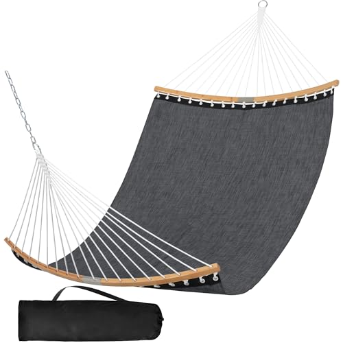 SUNCREAT Hammocks Portable Double Outdoor Hammock, 450lbs Capacity, Quick Dry 2 Person Hammock with Carrying Bag, Dark Gray - color: Dark Gray