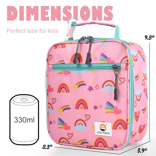 CaCTOUR Lunch Box Kids,Premium Insulated Lunch Bag for Girls Boys,Soft Bag Mini Cooler Back to School Thermal Reusable Lunch Bag for Work School Picnic (Rainbow) - color: C-Rainbow