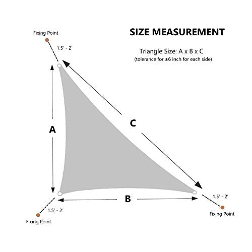 AsterOutdoor Sun Shade Sail Triangle 12' x 12' x 17' UV Block Canopy for Patio Backyard Lawn Garden Outdoor Activities, Sand - color: Sand, size: 12' x 12' x 17'