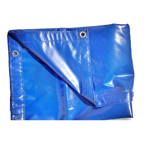 8 x 8 -Waterproof, Heavy Duty Vinyl Tarp, 16 Mil Gauge, Great for Truck Cover, Equipment Cover, Roof Cover, Construction Cover, Kennel Cover, Hay Cover, Camping Cover - color: Blue, size: 8x8