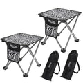 Roptat 2 Pack Camping Stool with Carry Bag (Zebra) - color: Zebra