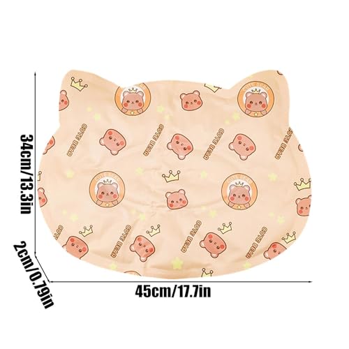 Cat Cooling Mat, Adorable Animal Patterns, 45x34x2cm, Cool Pet Pad, Self-Cooling Pressure Activated Mat, Adorable Heat Relief, for Living Room Bedroom Windowsill Road Trip Vacation - color: bear