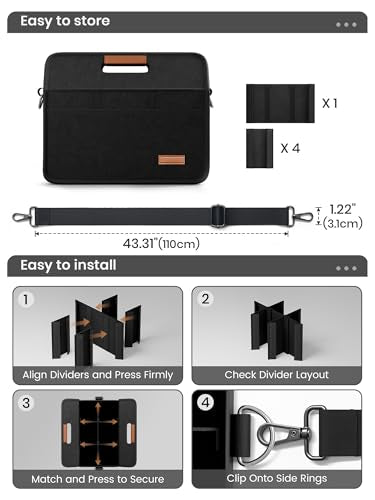 Fluxynara 6-Cup Reusable Felt Drink Carrier with Handle and Adjustable Shoulder Strap, Drink Holder for Car, Multi-Cup Drink Carrier Bag for Delivery, Travel, Picnics (Black) - color: Black, size: 6 Cups