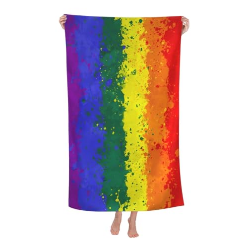 JOOCAR Rainbow LGBT Beach Towel Gay Pride Stripe Beach Towels Vibrant Bath Towels Big Extra Large XL Pool Towels Oversized Clearance Quick Dry for Women Men Summer Decor 30x 60 Inch - color: B1