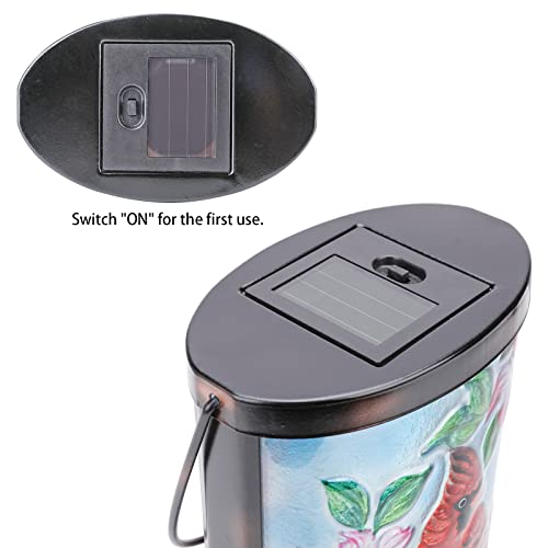 Hanging Solar Lantern Outdoor Bluebird Waterproof LED Cardinal Light Decorative Tabletop Lamp for Patio Garden Yard Decor - style: Cardinal-Bluebird