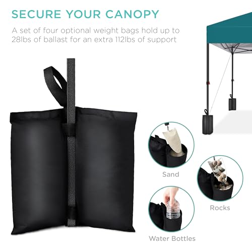 Best Choice Products 10x10ft Pop Up Canopy Tent, Outdoor Shade, 1 Person 1 Minute Set Up, Carry Case, 4 Weight Bags - Cerulean - color: Cerulean, size: 10x10ft
