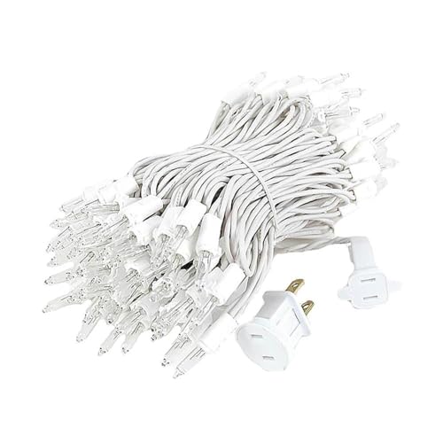 Novelty Lights 34 Feet 100 Bulbs Traditional Incandescent Mini Lights, Clear on Black Wire with 4" Spacing, Commercial Grade and UL Listed for Indoor/Outdoor Use, End-to-End Connectable - color: Black Wire