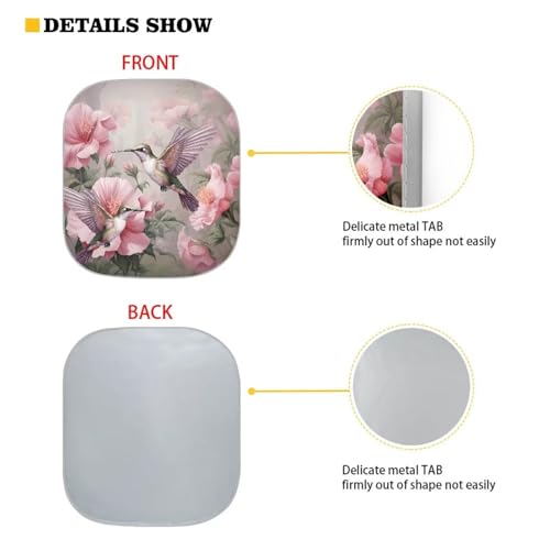 Classic Hummingbird 2 Piece Peotector Shade Windshield Sun Shade for Women Titanium Silver Fabric Material Outdoor Protective Sun Blocker Protect Your Car Block The Sunlight - color: Classic Hummingbird