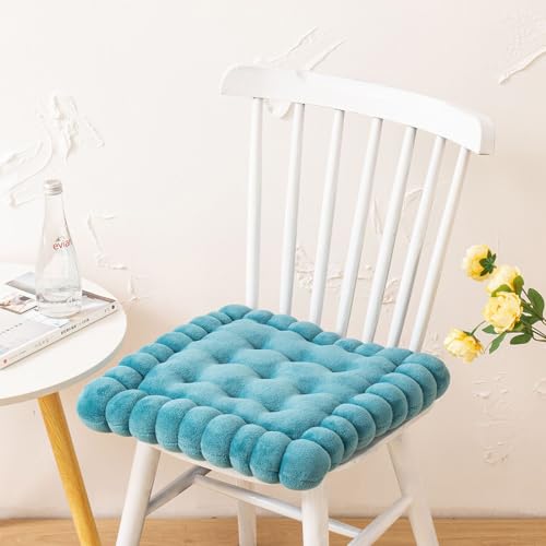 vctops Velvet Chair Pad Seat Cushion Solid Color Square Seat Pad Indoor Floor Cushion Super Soft Warm Chair Cushion Pad for Home Kitchen Dining Room Office (Blue,16"x16") - color: Blue