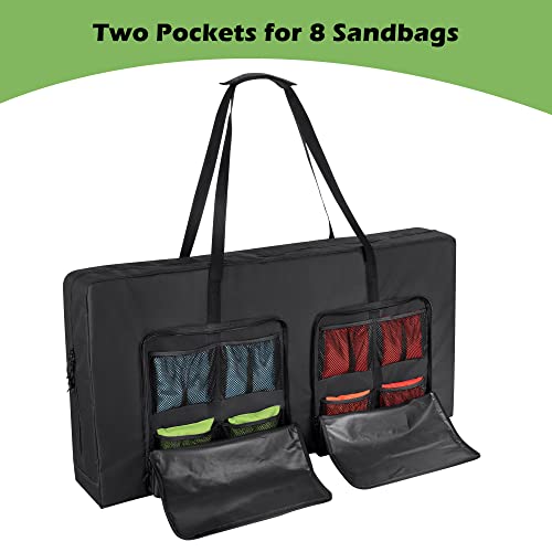 DSLEAF Cornhole Carrying Case for 4' x 2' Regulation Size, Heavy-Duty 600D Cornhole Boards Bag with Padded Shoulder Strap and Double Slide Zipper, Only Bag