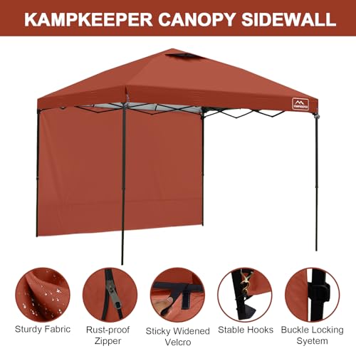 KAMPKEEPER 10X10 Canopy Tent Sidewalls with Zipper for Canopy Frame, 3Pcs Sunwalls Only, UPF50+ Waterproof Side Walls(Red) - color: Red