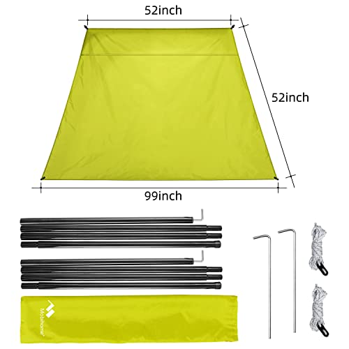 Pop Up Canopy Sun Shelters Shade Tent Camping Canopy 8.2' X 8.2' - Instant Portable Sports Cabana Umbrella, Easy Set-up and Take Down, with Sun Protection and One Shade Wall Included (Awning Green) - color: Green