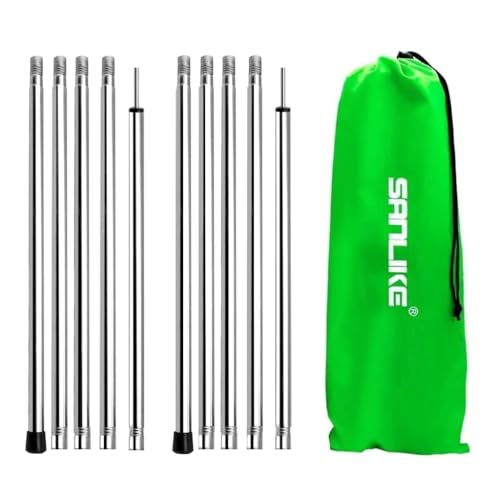 SANLIKE Stainless Steel Tarp Poles, 6.6' Set of 2, 0.63' Dia, Water Resistant, Tube Style, Camping, Hiking, Backpacking - color: 6.6' - Set of 2 - 0.63' Dia