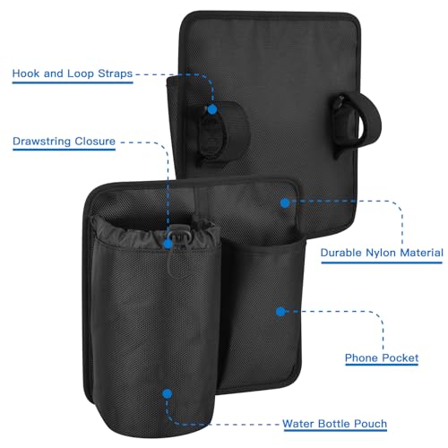 Xxerciz Chair Cup Holder with Phone Holder Adjustable Nylon Armrest Drink Holder Organizer Universal Water Bottle Holder for Patio Recliner Chair, Beach Chair, Folding Camping Chair