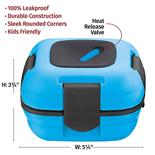 Pinnacle Insulated Leak Proof Lunch Box for Adults and Kids - Thermal Lunch Container With NEW Heat Release Valve 16 oz ~Set of 2~ Blue-Pink - color: Blue-Pink