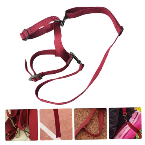 VANZACK Sturdy Polyester Carrying Strap for Picnic Blanket and Yoga Mat, Lightweight Outdoor Travel Sling Handle, Red Picnic Blanket Carry Strap for Hiking and Camping