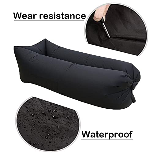 CCDXD Air Sofa, Inflatable Lounger Inflatable Couch for Travelling, Outdoor, Camping, Hiking, Beach Parties, Picnic, Backyard, Lakeside, air Hammock Inflatable Lounger (Black)