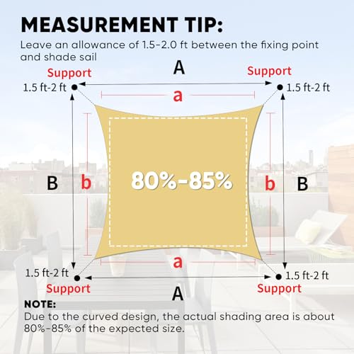 Shade&Beyond 10'X10' Rectangular Waterproof Sun Shade Sail, UV Block Sun Shades Outdoor, Shade Canopy for Garden Patio Backyard Lawn Deck, Sand - color: Sand, size: 1 0' X 1 0', style: Rectangle