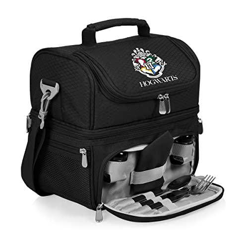 PICNIC TIME Harry Potter Hogwarts Pranzo Lunch Bag, Insulated Lunch Box with Utensil Set, Lunch Cooler Bag, (Black) - color: Harry Potter Hogwarts - Black